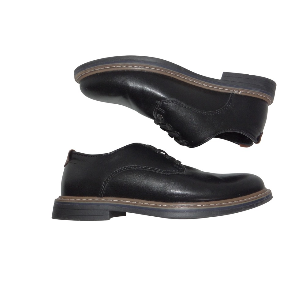Nordstrom Kids Jaxon Black Plain Toe Derby Dress Shoes NOJAXON-PU Size 1M